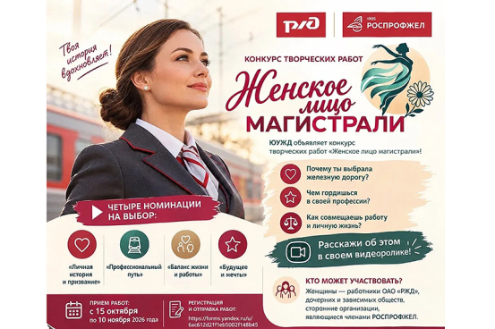 ЮУЖД объявляет конкурс «Женское лицо магистрали» ЮУЖД объявляет конкурс «Женское лицо магистрали»